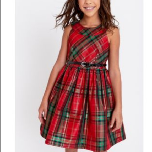 Bonnie Jean Other - Bonnie Jean Big Girls Taffeta Plaid Dress Red